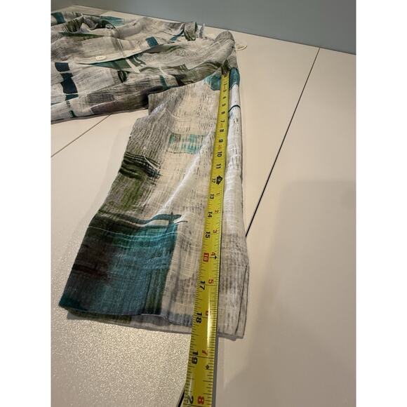 Parsley & Sage Holland Button Up Top Womens L White Abstract Artsy Eclectic NEW - Picture 10 of 10